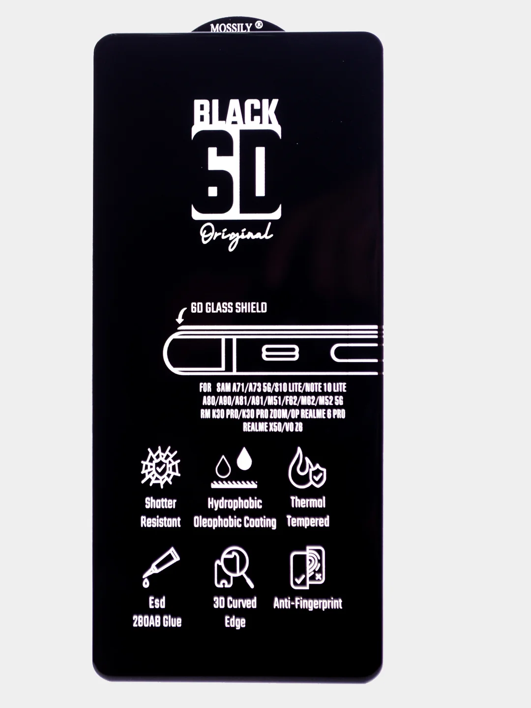 Стекло Mossily 6D для Samsung A14/A52/A54/F62/M62/A71/A72/A73/S10E/S21/S21 FE/S22/S22 Plus