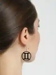 Серьги-подвески знак зодиака "Близнецы"