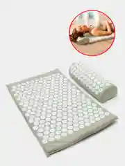 Серый массажный акупунктурный коврик, игольчатый, аппликатор Кузнецова, в чехле