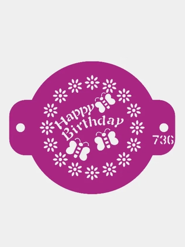 Трафарет для декора бенто торта Happy Birthday № 736
