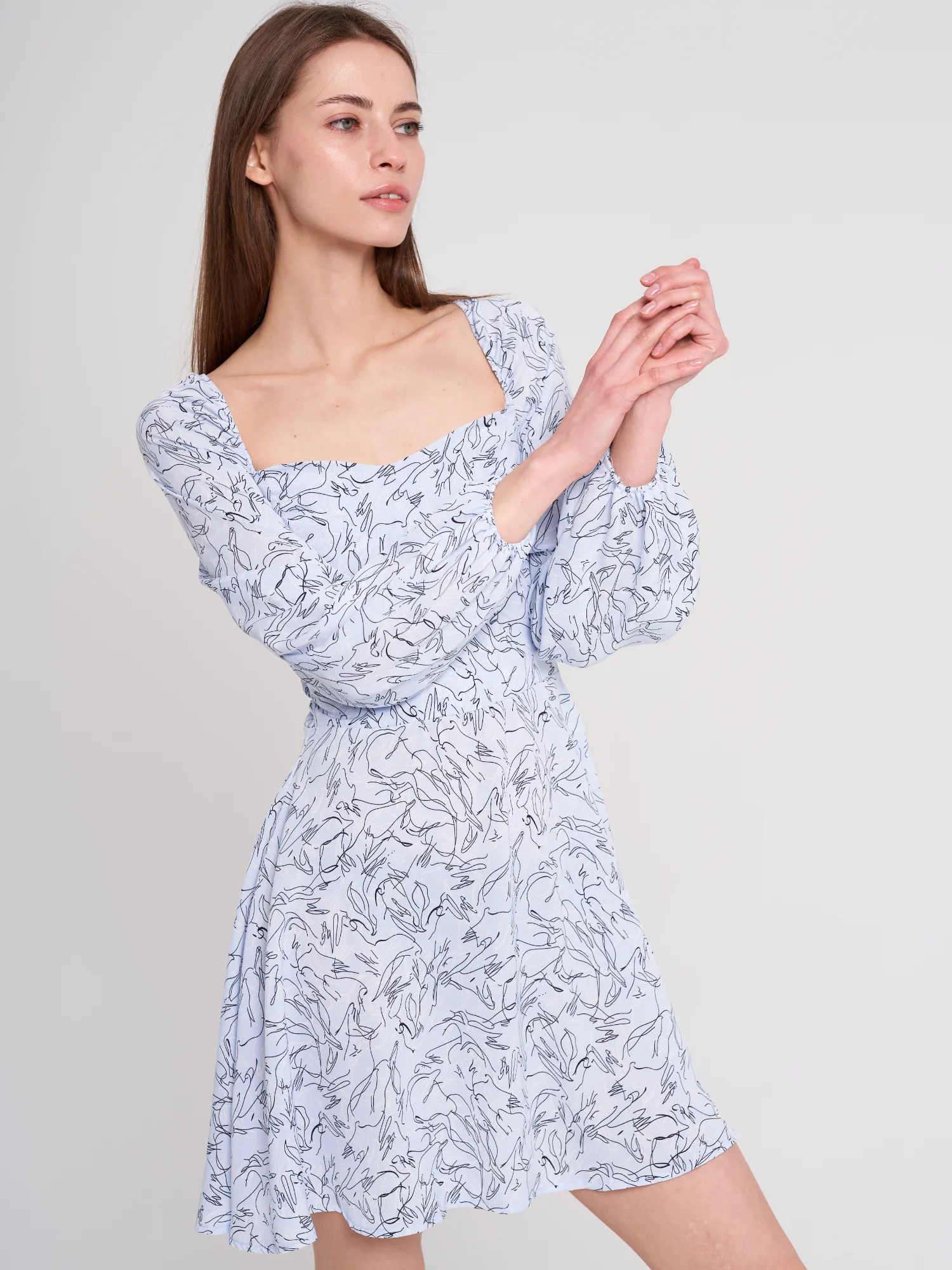 Платье женское мини, летнее, шифоновое, короткое