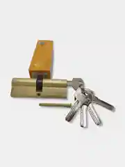 Золотой цилиндровый механизм перфо, ЦАМ, 60-90 мм, матовые золото и хром
