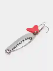 Серебряный блесна рыболовная "Сердце", колеблющаяся, с перьями и тройным крючком, 5,5 г, 4,5 см