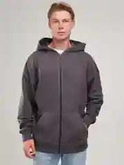 Угольный худи мужское на молнии, оверсайз, без начеса