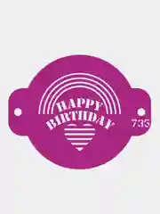 Трафарет для декора бенто торта Happy Birthday №735