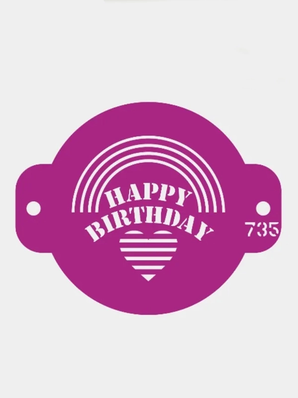 Трафарет для декора бенто торта Happy Birthday №735