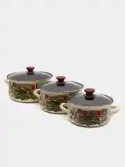 Набор эмалированных кастрюль "Римские каникулы", 3 штуки, 2 л, 3 л, 4 л
