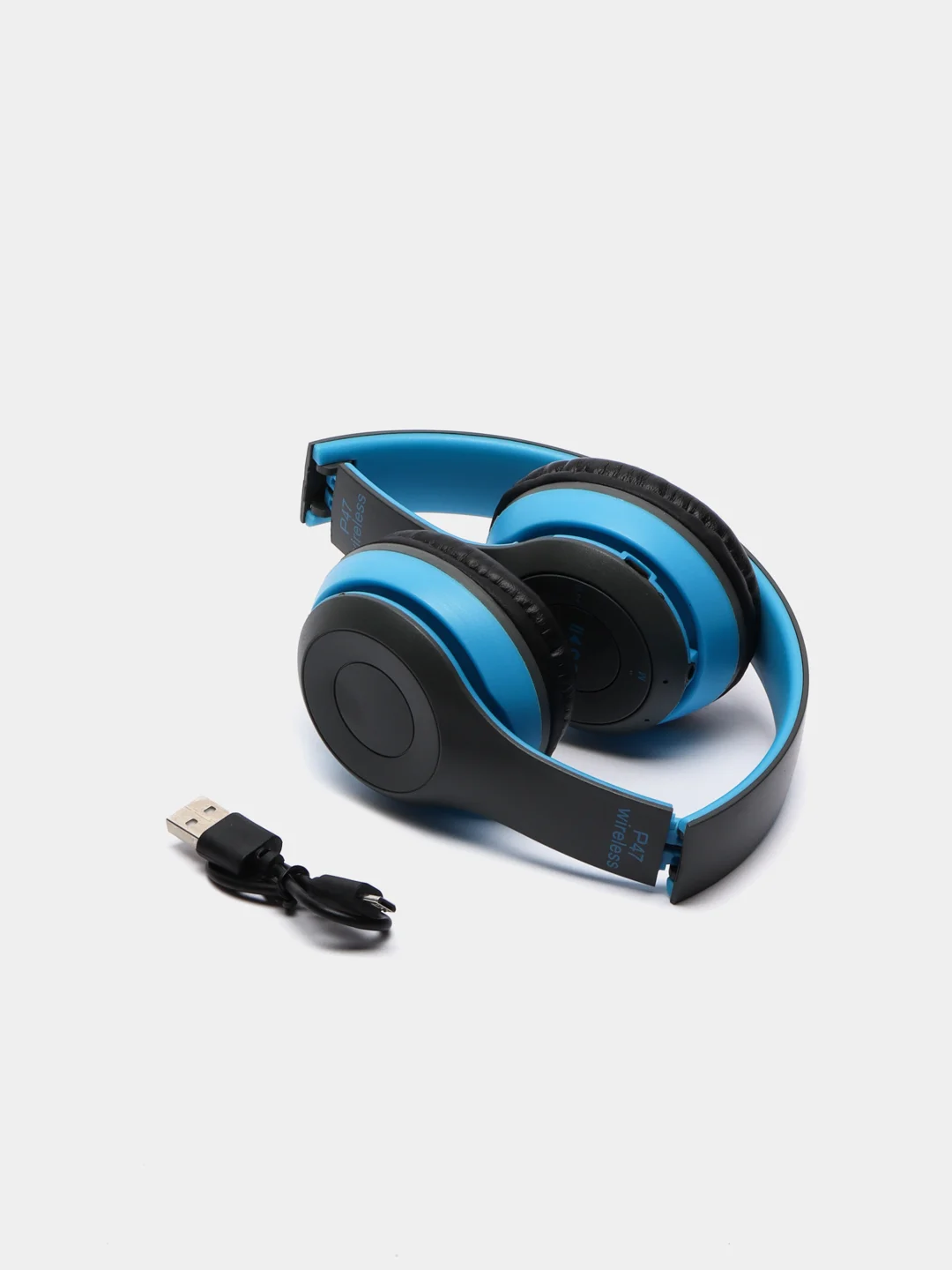 Голубой беспроводные блютуз наушники P47 Wireless