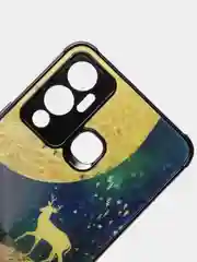 Тёмно-зелёный чехол для Infinix Hot 12 play, с защитой камеры и рисунками