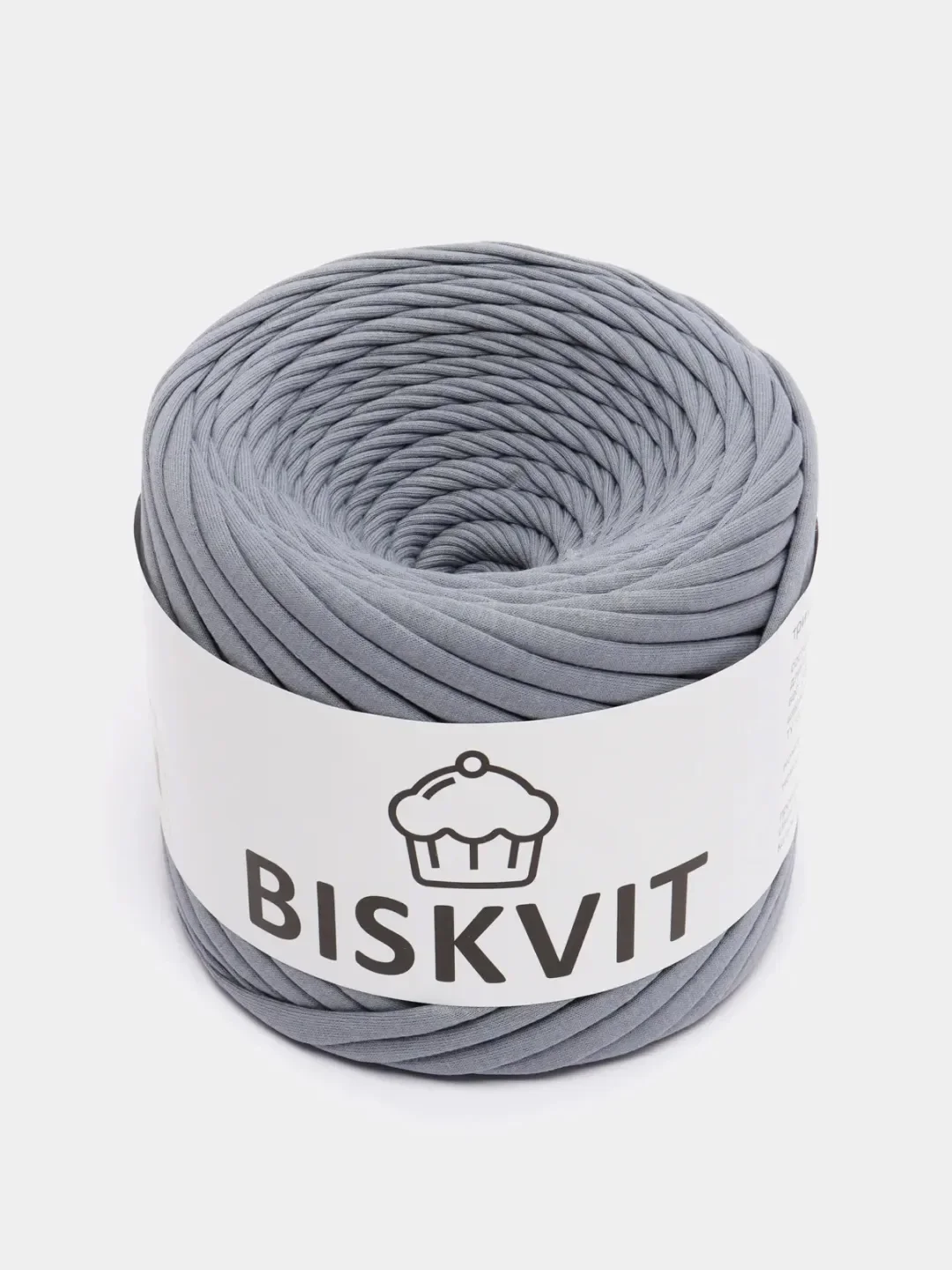 Серый пряжа Трикотажная Biskvit 100% Хлопок 330г 100м ( Бисквит Часть 1 )