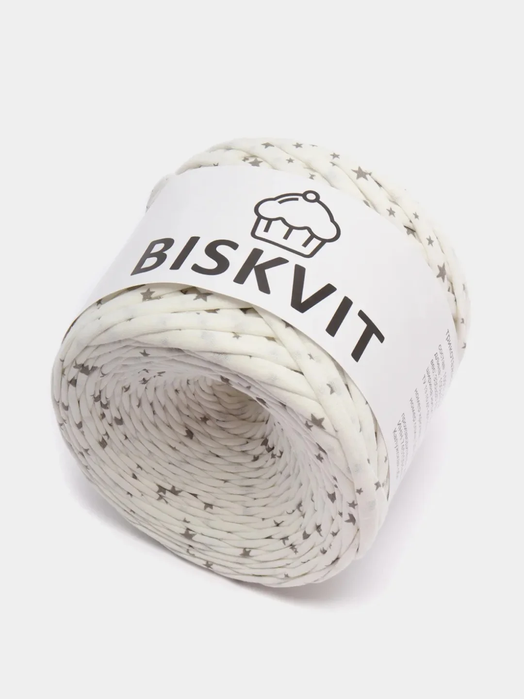 Серый меланж пряжа Трикотажная Biskvit 100% Хлопок 330г 100м ( Бисквит Часть 1 )