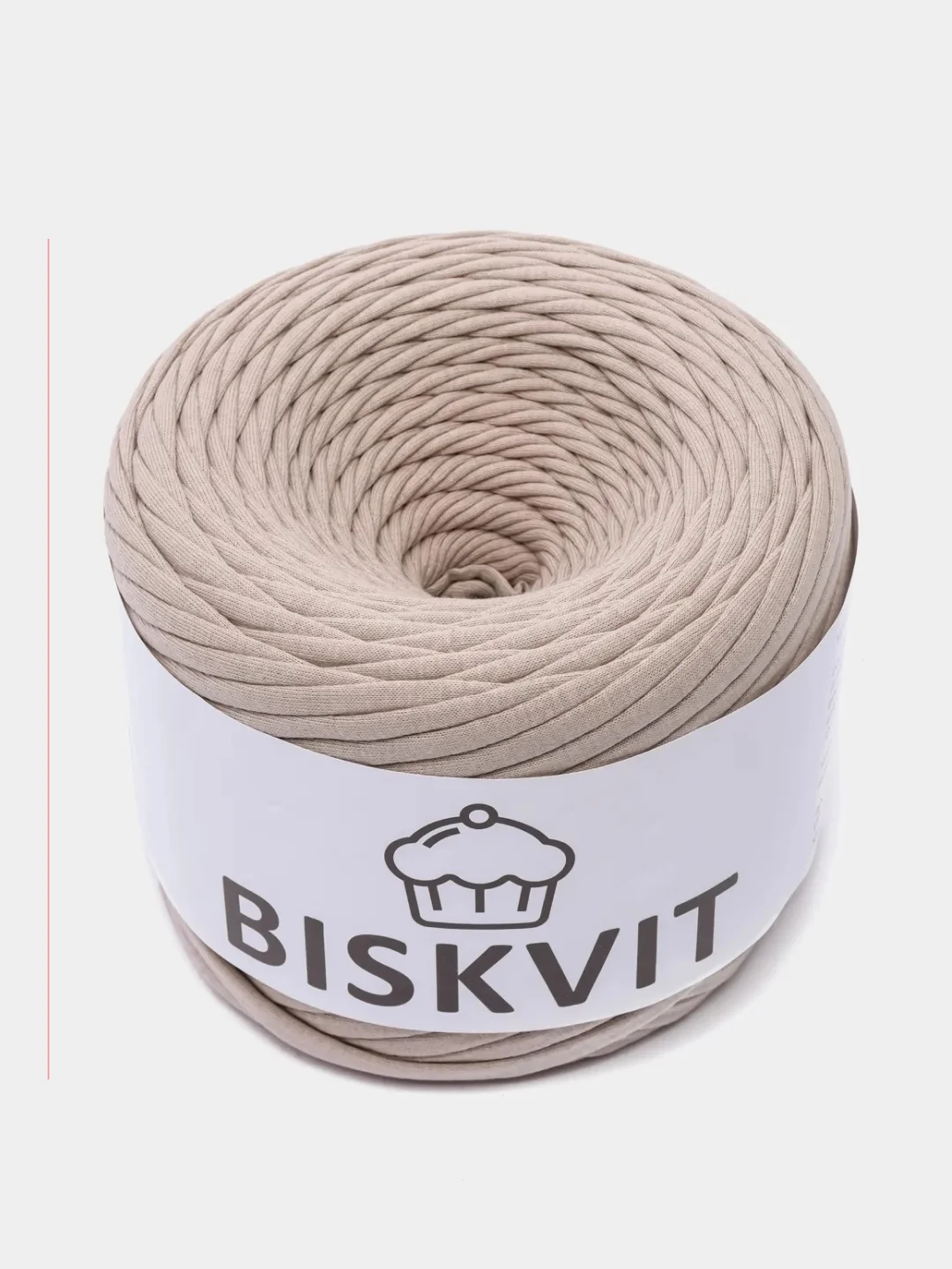 Бежевый меланж пряжа Трикотажная Biskvit 100% Хлопок 330г 100м ( Бисквит Часть 1 )