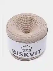 Бежевый меланж пряжа Трикотажная Biskvit 100% Хлопок 330г 100м ( Бисквит Часть 1 )