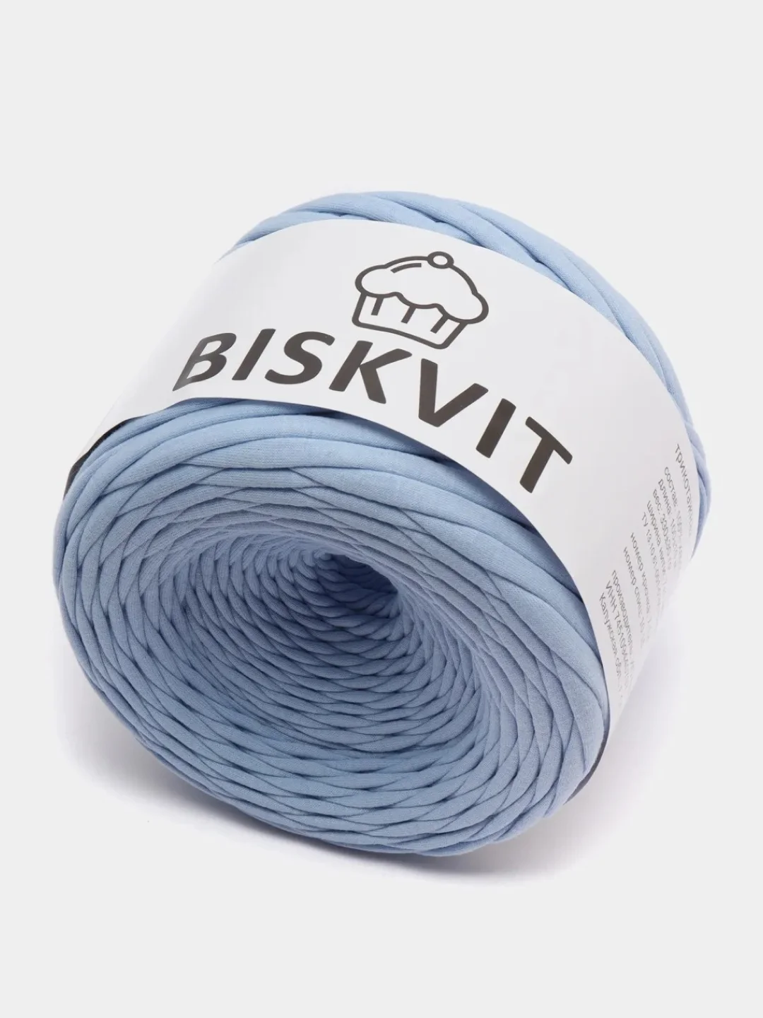 Небесно-голубой пряжа Трикотажная Biskvit 100% Хлопок 330г 100м ( Бисквит Часть 1 )