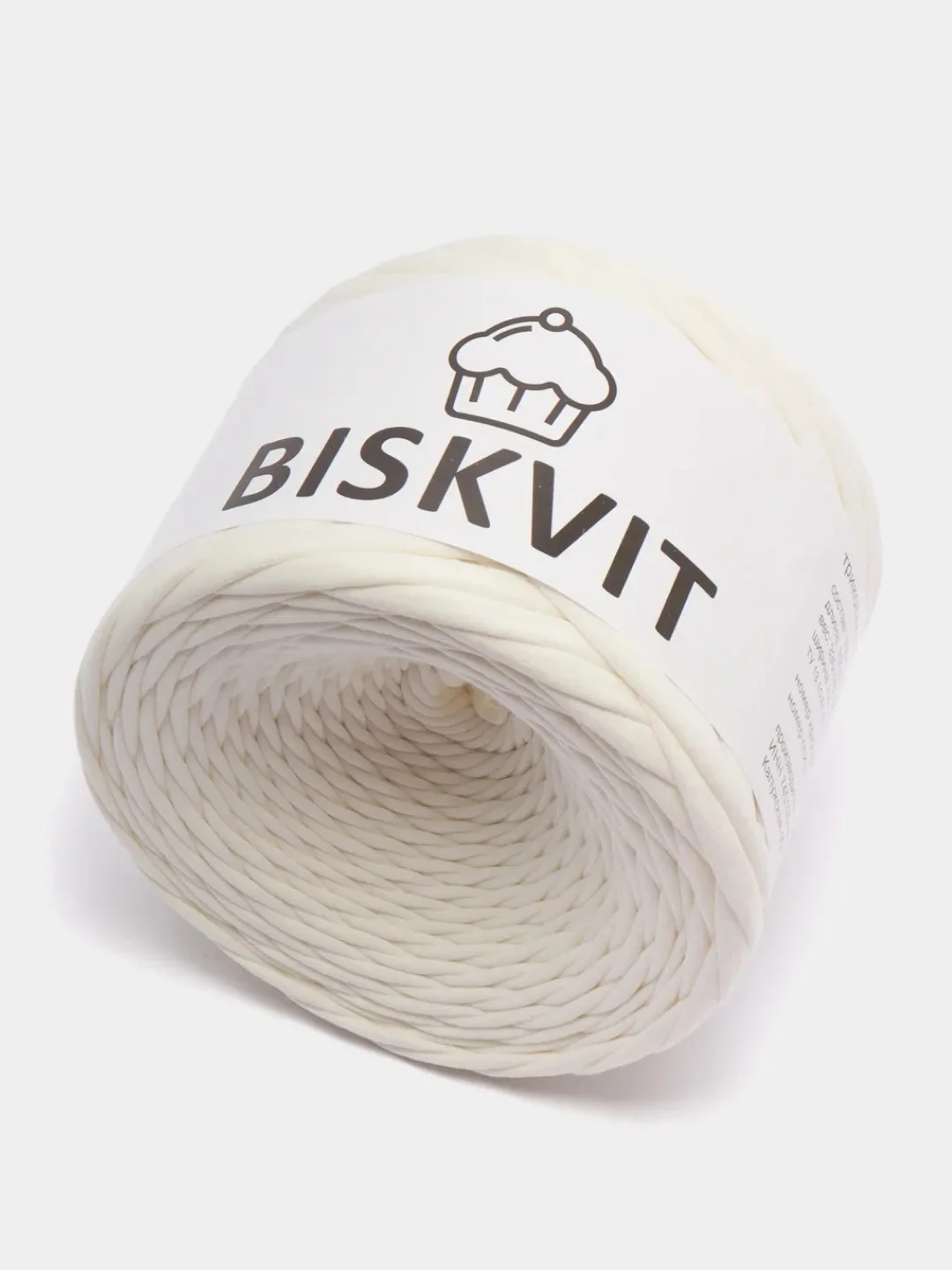 Белый пряжа Трикотажная Biskvit 100% Хлопок 330г 100м ( Бисквит Часть 1 )