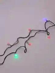 Гирлянда-нить 5 м, шарики белые, IP20, 20 LED, мульти RG/RB, мигание, 220 В