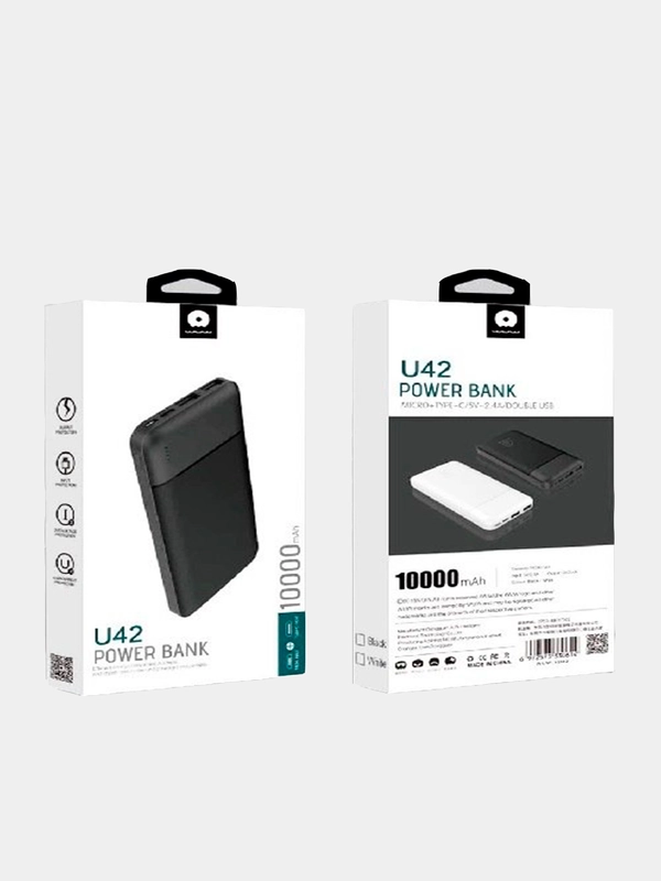 Внешний аккумулятор Power bank WUW U-42, 10000 mAh