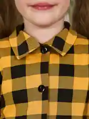 Горчичный рубашка в клетку для подростков, унисекс