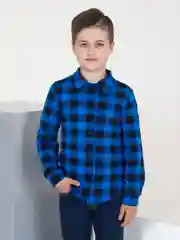 Синий рубашка в клетку для подростков, унисекс