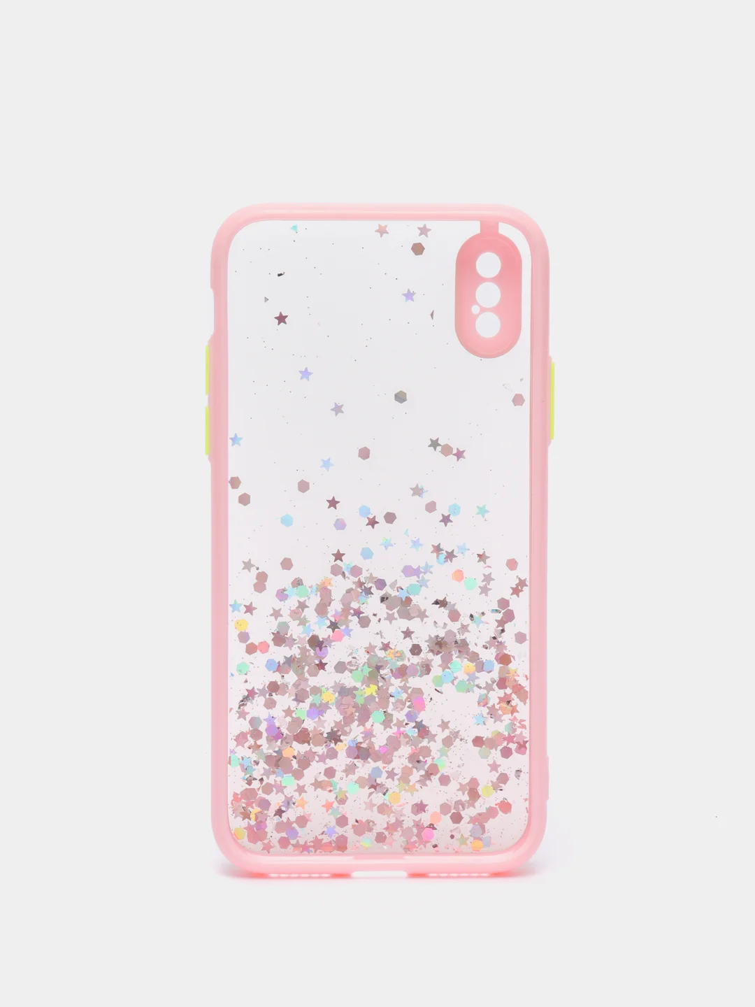 Розовый чехол для iPhone X/XS с блестками, силиконовый