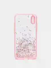 Розовый чехол для iPhone X/XS с блестками, силиконовый
