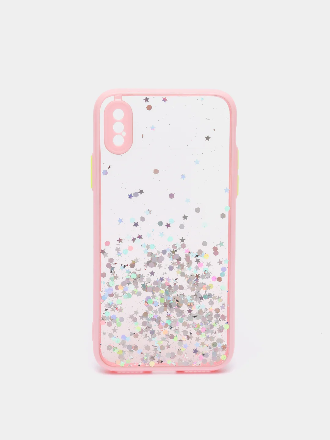 Розовый чехол для iPhone X/XS с блестками, силиконовый