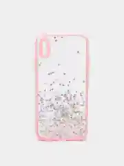 Розовый чехол для iPhone X/XS с блестками, силиконовый
