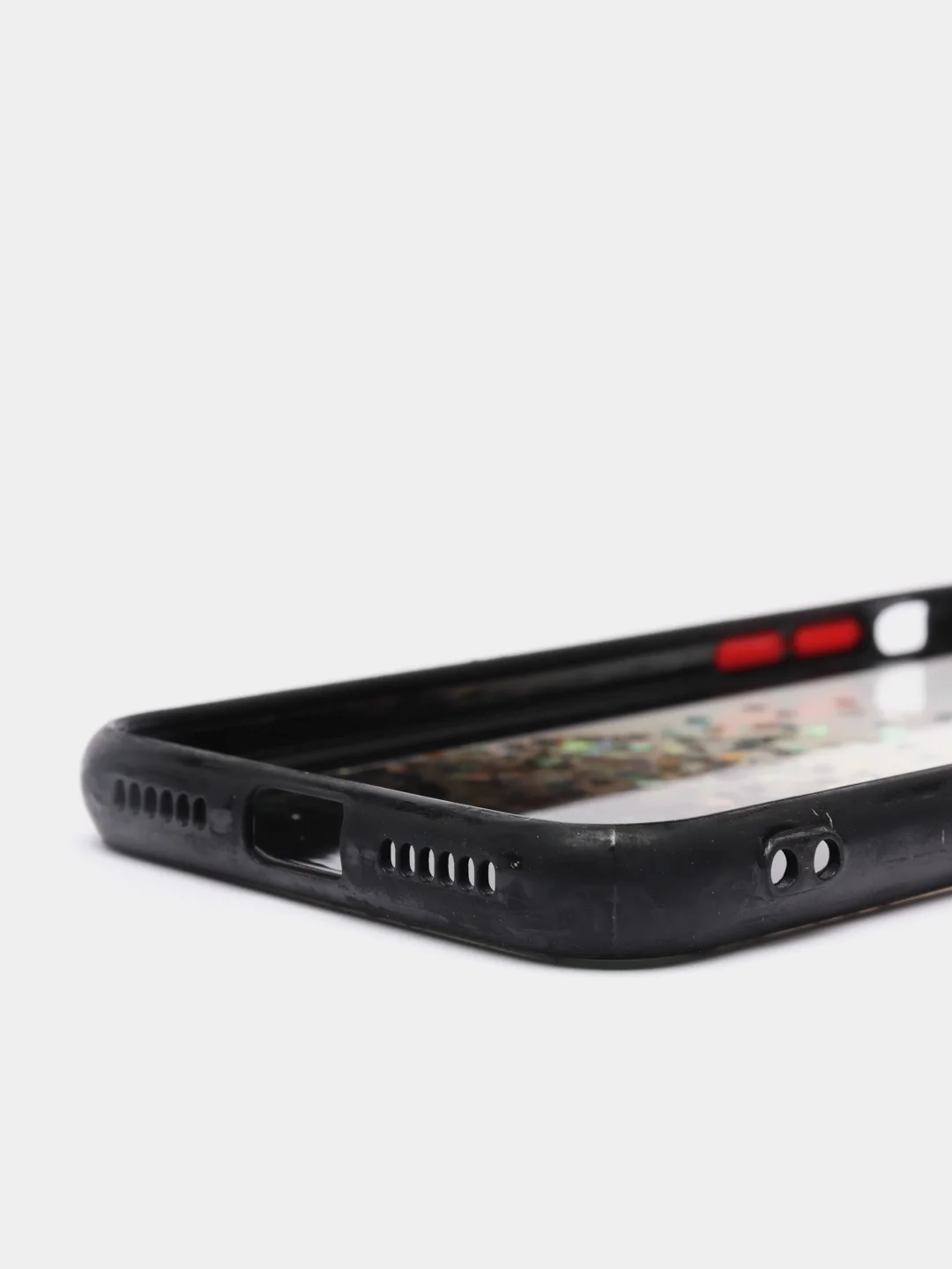 Черный чехол для iPhone X/XS с блестками, силиконовый