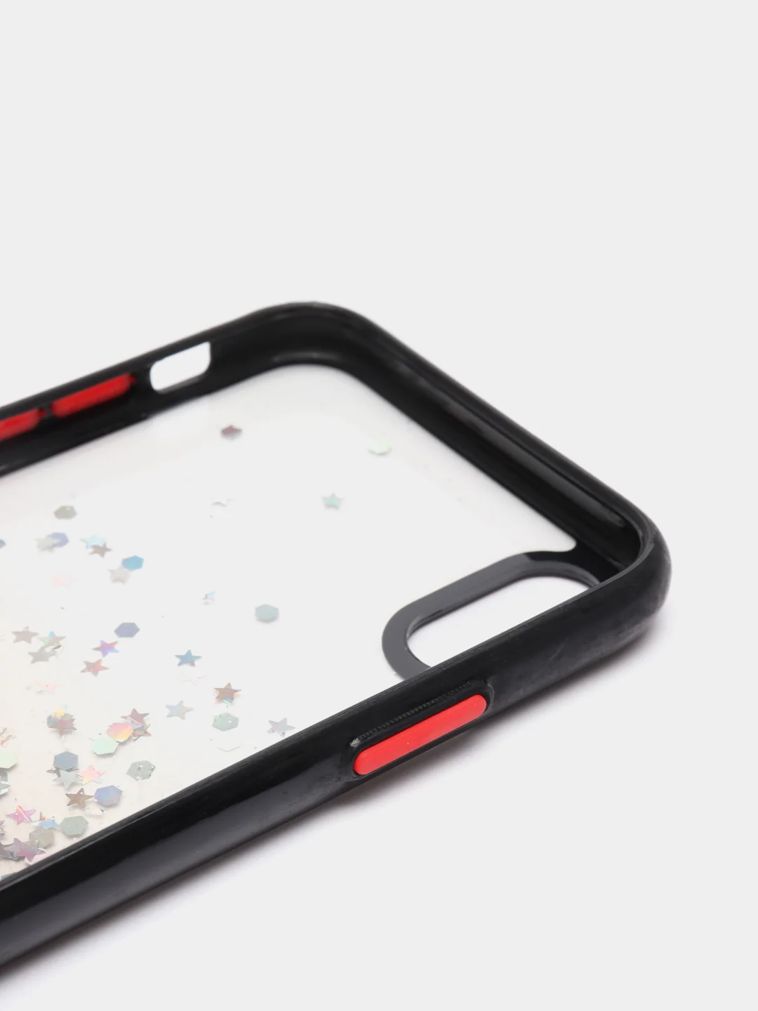 Черный чехол для iPhone X/XS с блестками, силиконовый