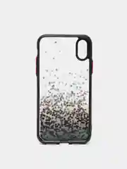 Черный чехол для iPhone X/XS с блестками, силиконовый