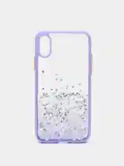 Пурпурный чехол для iPhone X/XS с блестками, силиконовый