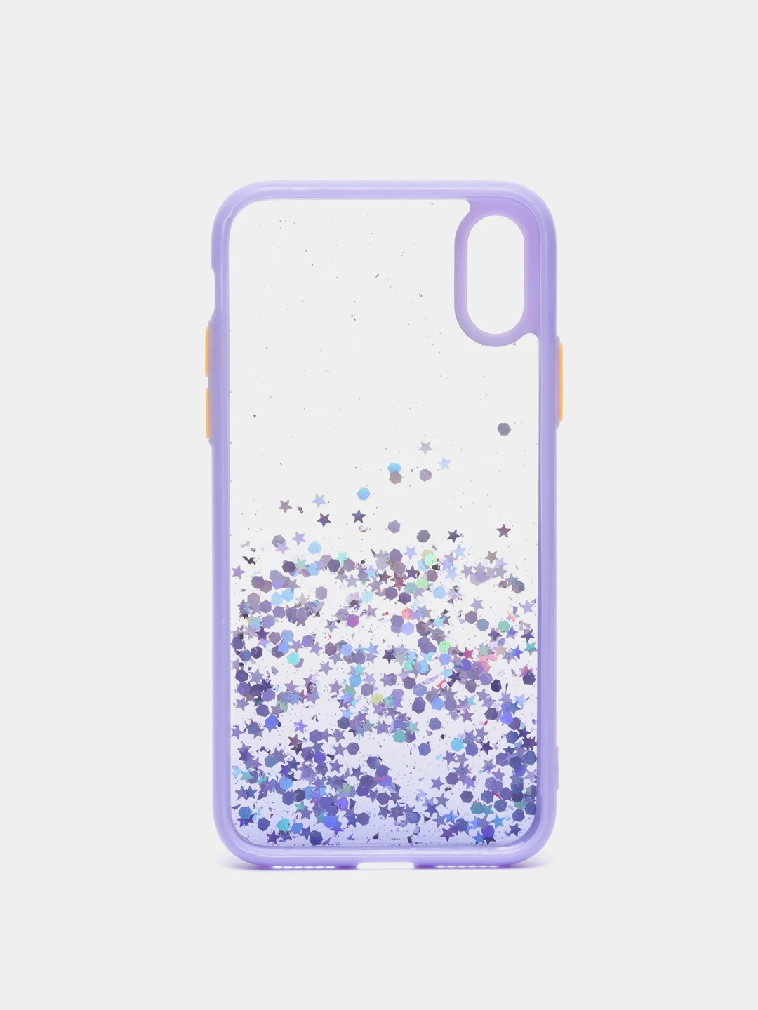 Пурпурный чехол для iPhone X/XS с блестками, силиконовый