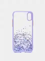 Пурпурный чехол для iPhone X/XS с блестками, силиконовый
