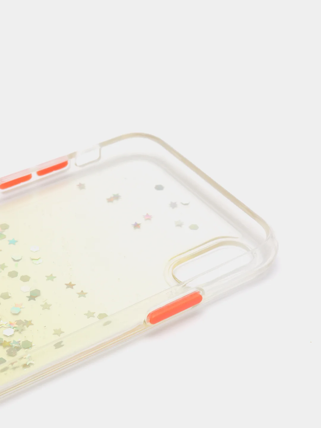 Желтый чехол для iPhone X/XS с блестками, силиконовый
