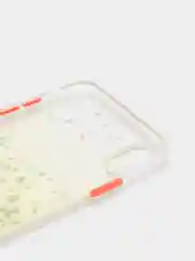 Желтый чехол для iPhone X/XS с блестками, силиконовый