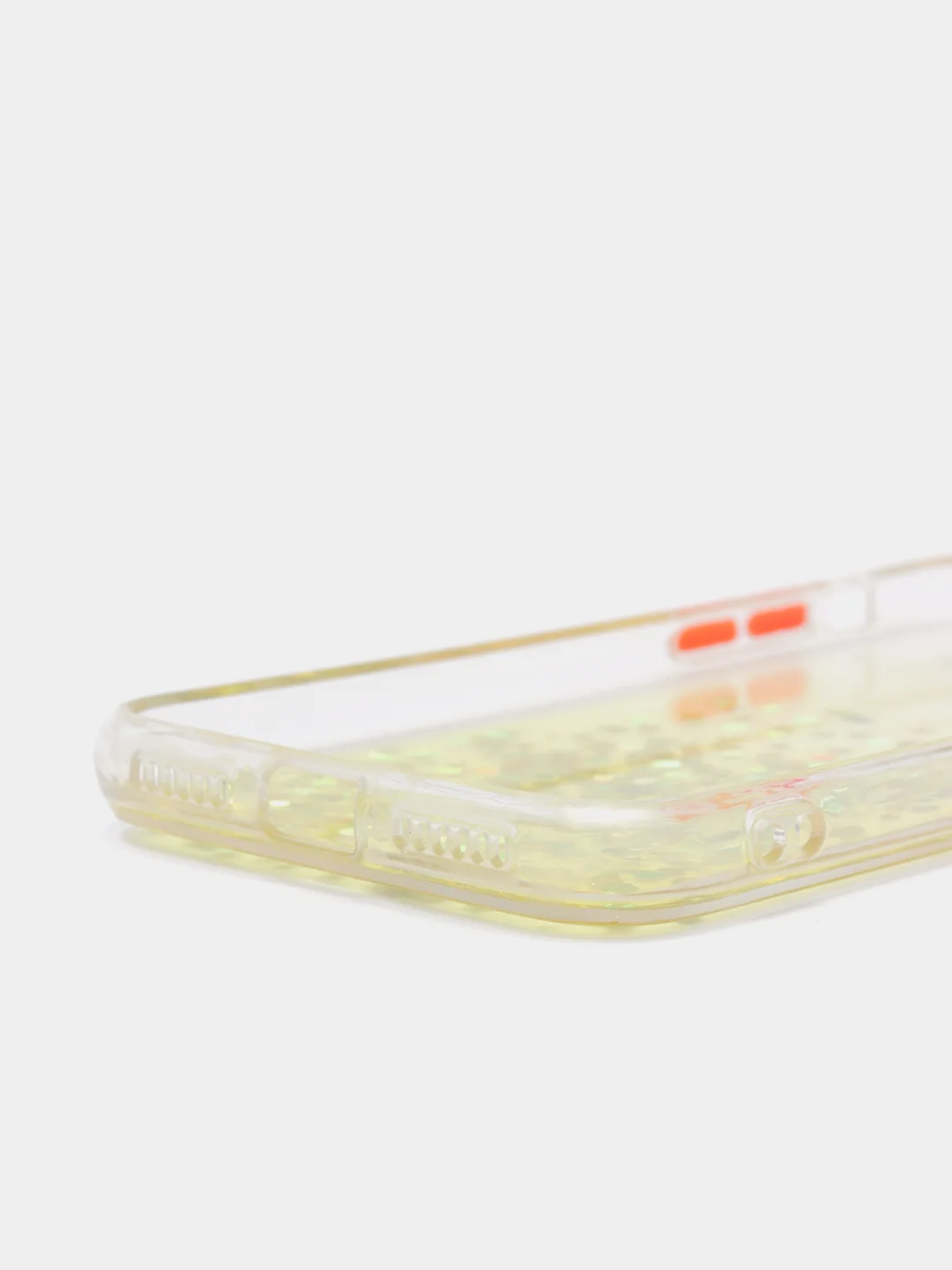Желтый чехол для iPhone X/XS с блестками, силиконовый