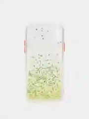 Желтый чехол для iPhone X/XS с блестками, силиконовый