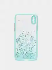 Бирюзовый чехол для iPhone X/XS с блестками, силиконовый