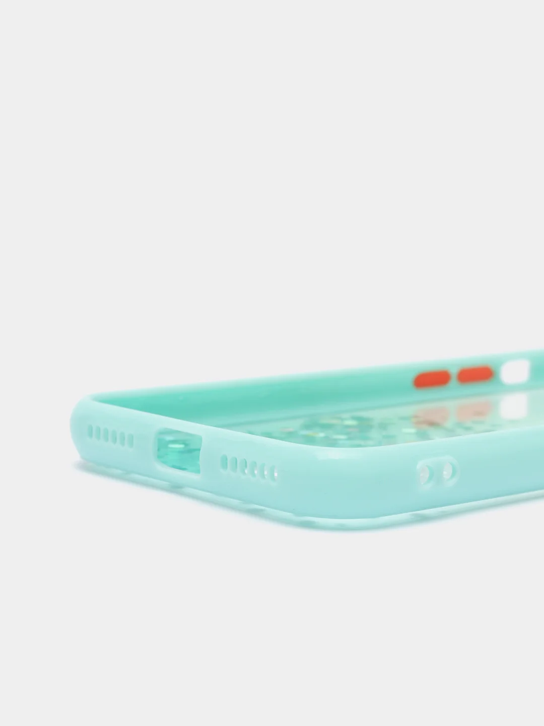 Бирюзовый чехол для iPhone X/XS с блестками, силиконовый
