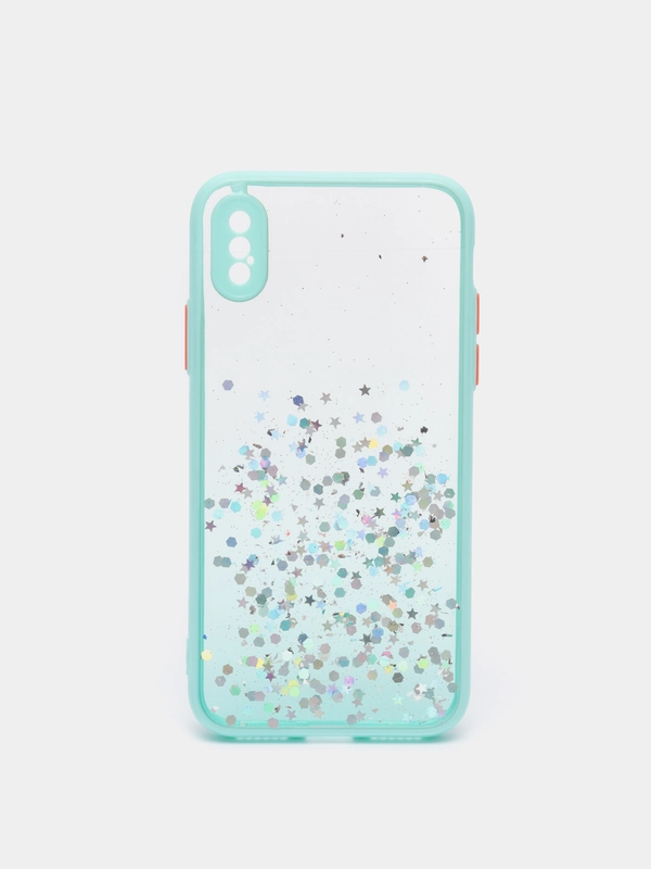 Чехол для iPhone X/XS с блестками, силиконовый