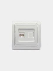 Розетка компьютерная RJ45 белая в0035 Валери, скрытой установки
