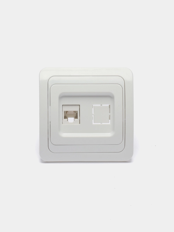 Розетка компьютерная RJ45 белая в0035 Валери, скрытой установки