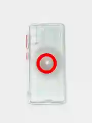 Красный чехол Samsung Galaxy S21 прозрачный, силиконовый, с кольцом-держателем