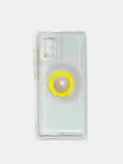 Желтый чехол для Samsung Galaxy A72, Галакси А72 прозрачный, силиконовый, с кольцом-держателем