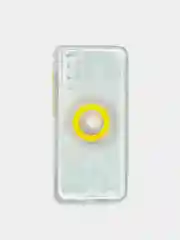 Желтый чехол для Samsung Galaxy A02s, Галакси А02с прозрачный, силиконовый, с кольцом-держателем