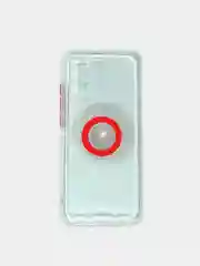 Красный чехол для Samsung Galaxy A02s, Галакси А02с прозрачный, силиконовый, с кольцом-держателем