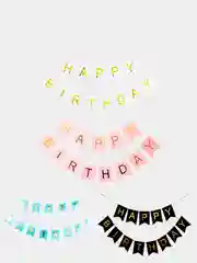 Белый гирлянда Флажки на день рождения Happy Birthday