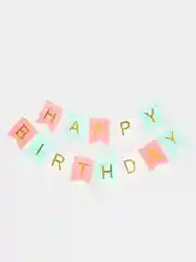 Белый гирлянда Флажки на день рождения Happy Birthday