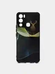 Черный чехол для Infinix HOT 12I с рисунками и с защитой камеры