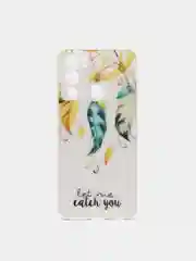 Белый чехол для Infinix HOT 12I с рисунками и с защитой камеры